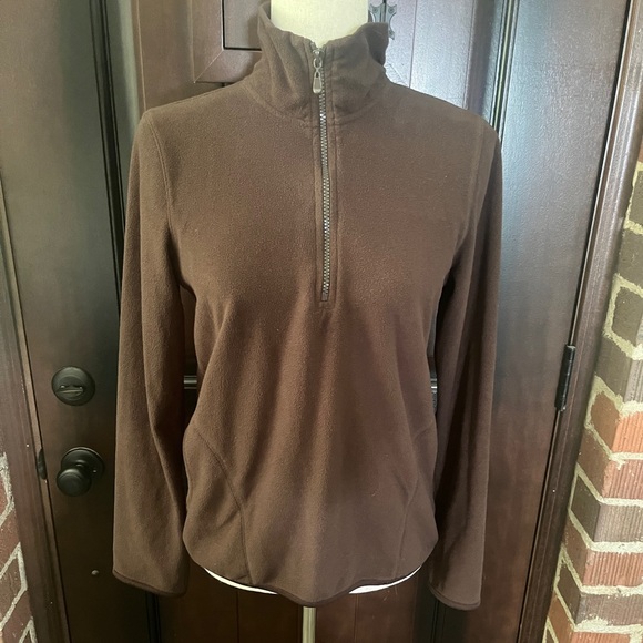 Bit & Bridle Deep Brown Fleece Top Size Medium - Picture 1 of 8